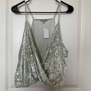 NWT beautiful light sage green crushed velvet tank